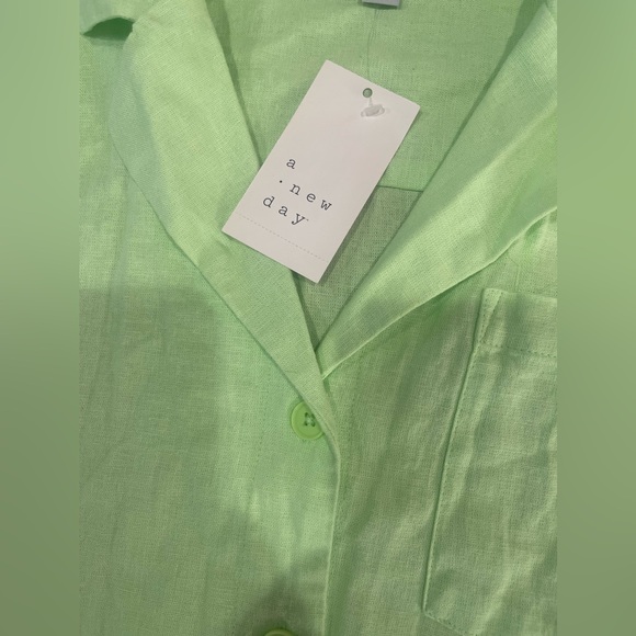 💚A NEW DAY Women’s Linen Short Sleeve Button-Down Camp Shirt Sz M NEW With Tags💚 - Picture 14 of 14